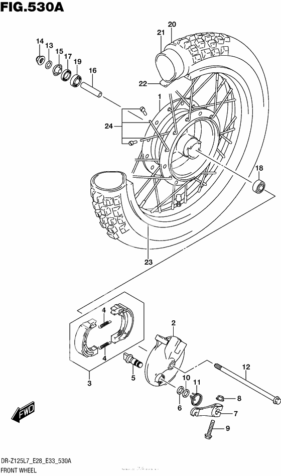 Переднее колесо (Dr-Z125 E28)