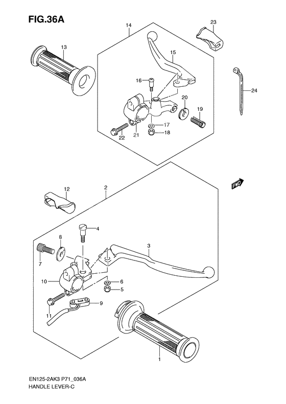 Handle lever              

                  En125huk4/huzk6/huk7/huk8