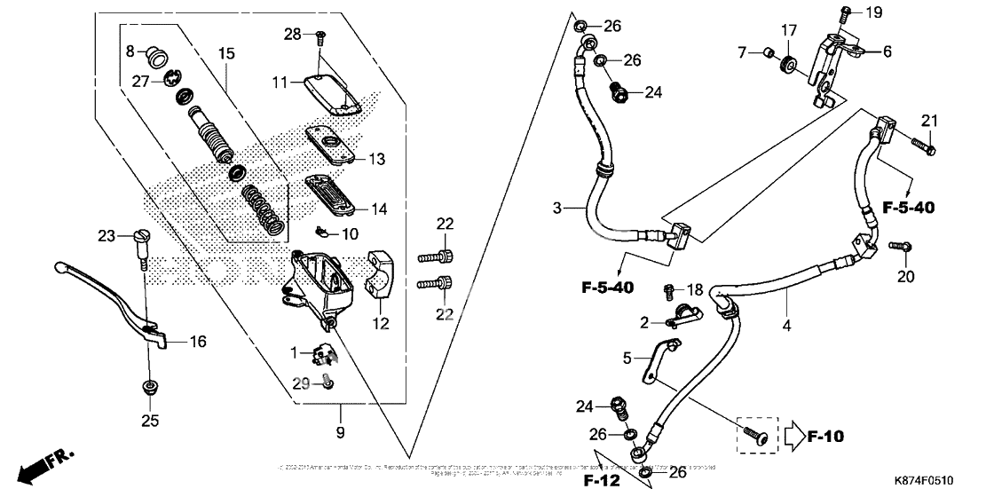 Front brake master cylinder (2)