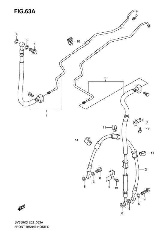 Front brake hose              

                  Sv650ak7/auk7/sak7/suak7