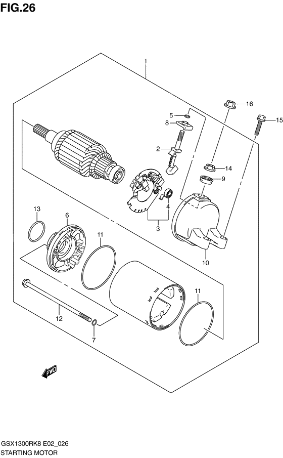 Starting motor              

                  Model k8/k9 e2/e19/e24/p37