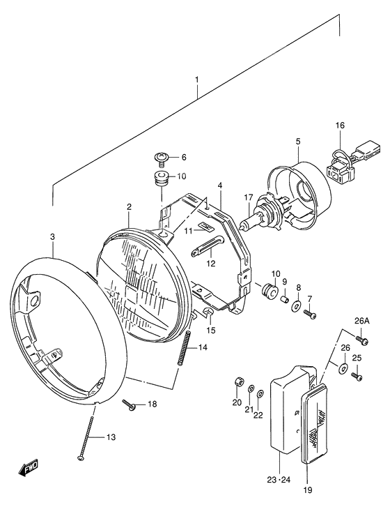 Headlamp              

                  Model t/v/w/x/y