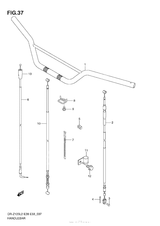 Руль & Тросики (Dr-Z125 E28)