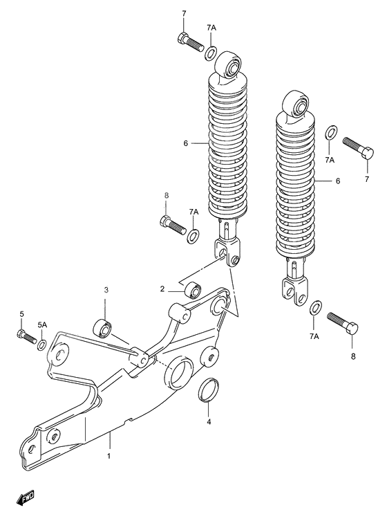 Rear swinging arm