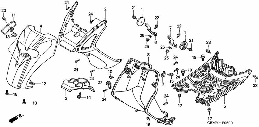 Front fender/step floor