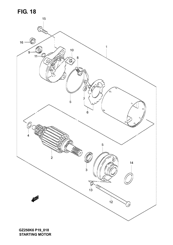 Starting motor