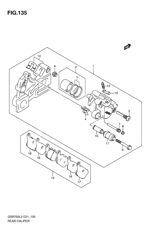 Rear caliper              

                  Gsr750al2 e21