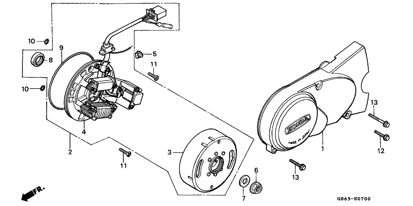 Left crankcase cover/ generator              

                  C90C/E/G/N