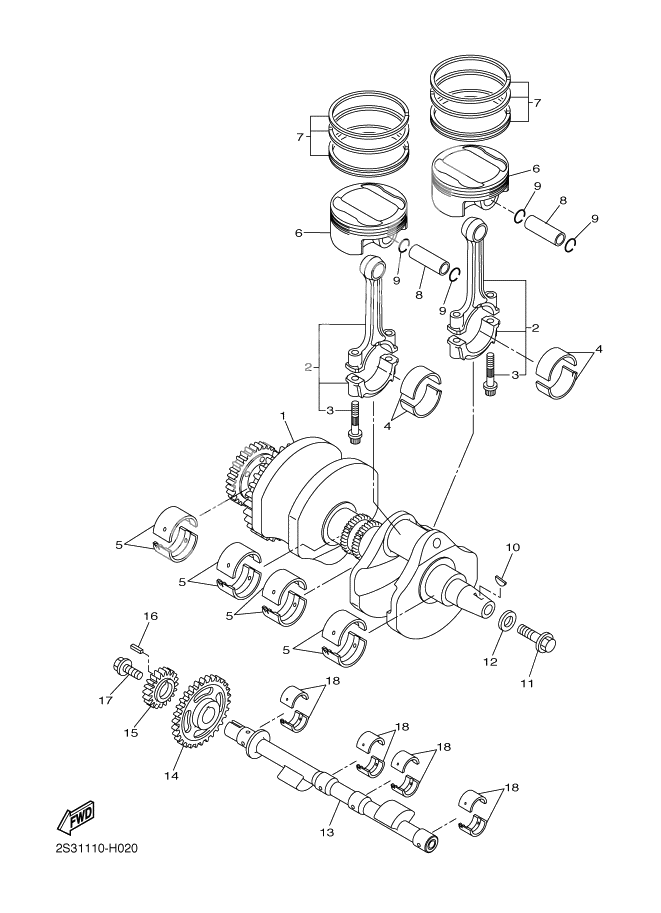 CRANKSHAFT AND PISTON