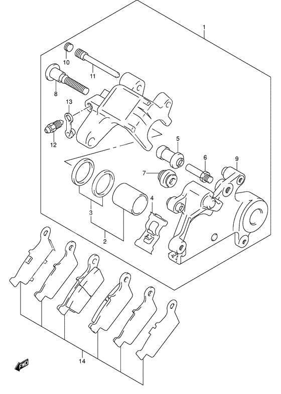 Rear caliper