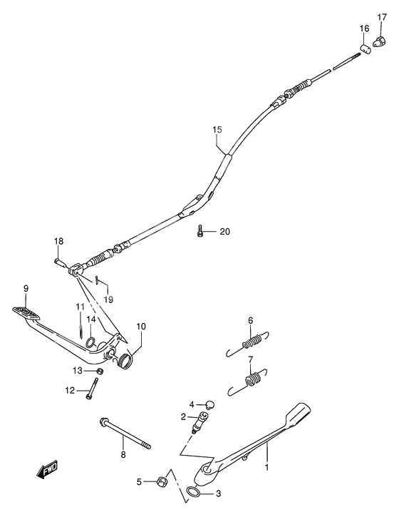 Stand - rear brake