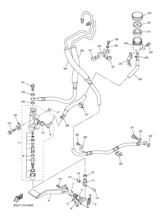 Rear master cylinder