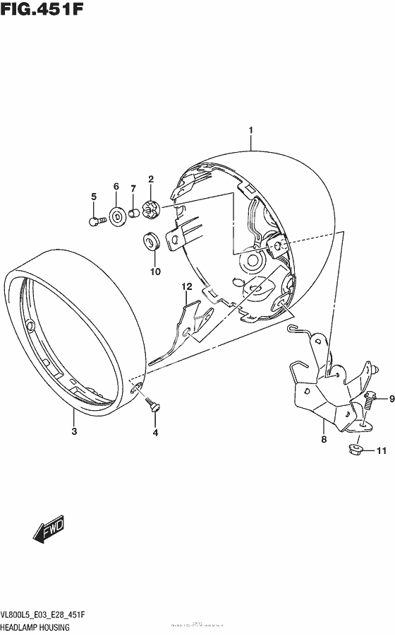 Кожух фары (Vl800Bl5 E28)