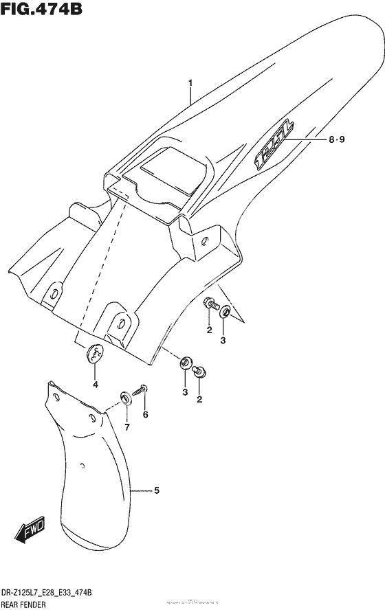 Rear Fender (Dr-Z125L E28)