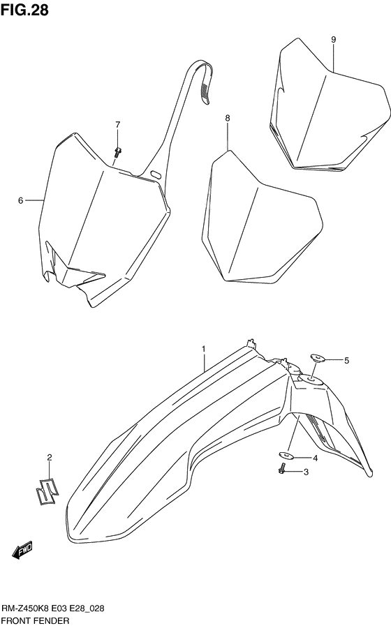 Front fender              

                  Rm-z450k8/k9/l0