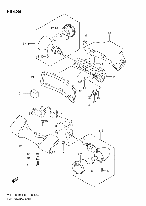 Turnsignal front & rear lamp