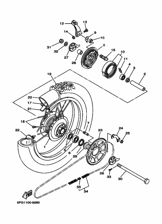 Rear wheel complete assy