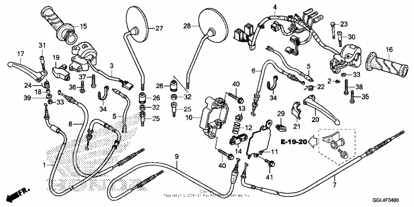 Handle lever + switch + cable