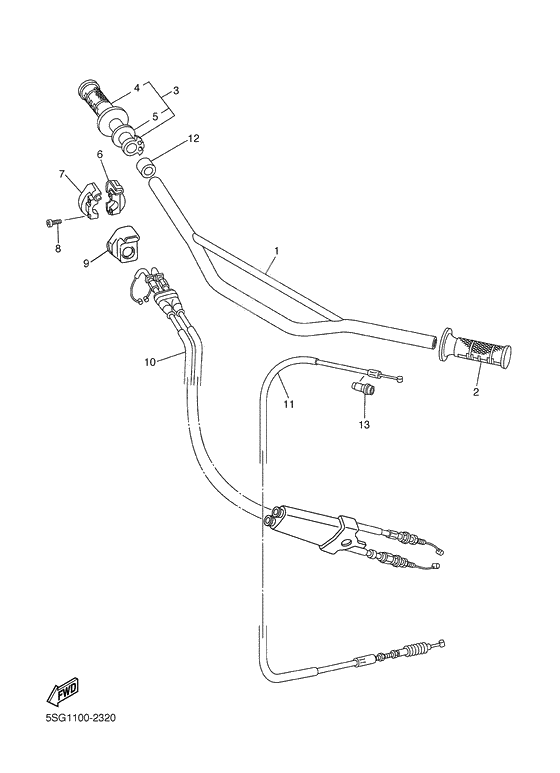 Steering handle. cable
