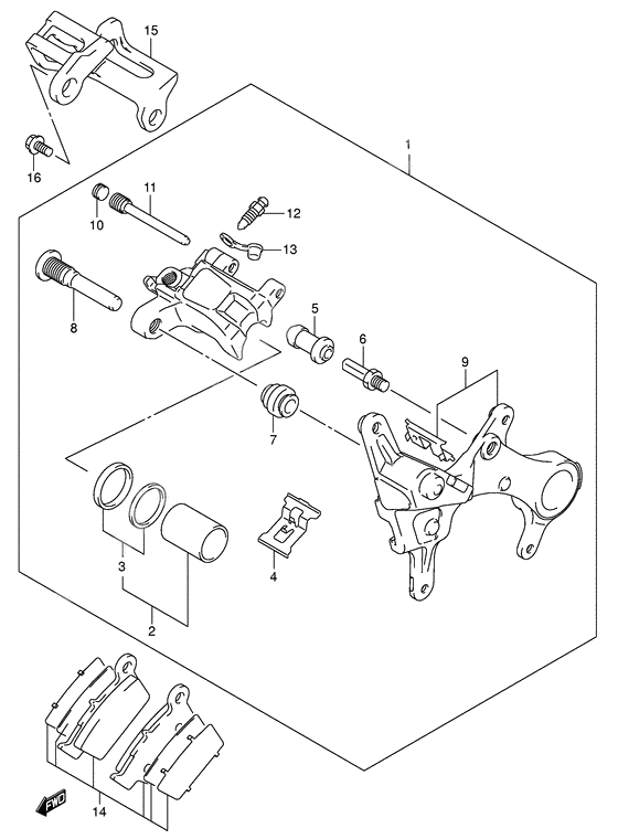 Rear caliper