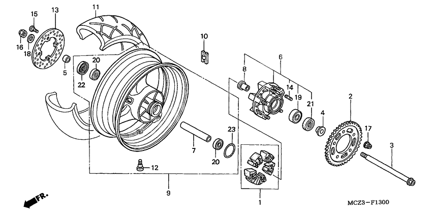 Rear wheel complete assy