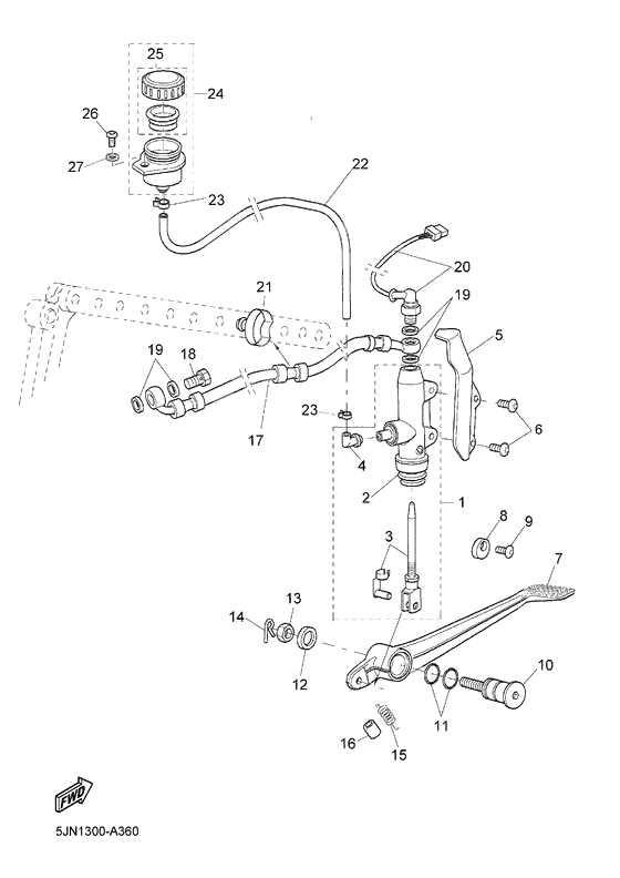 Rear master cylinder