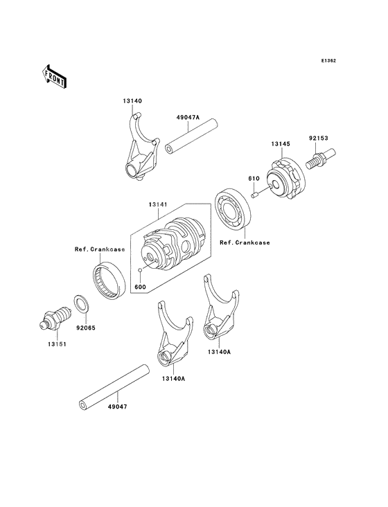 Gear change drum/shift