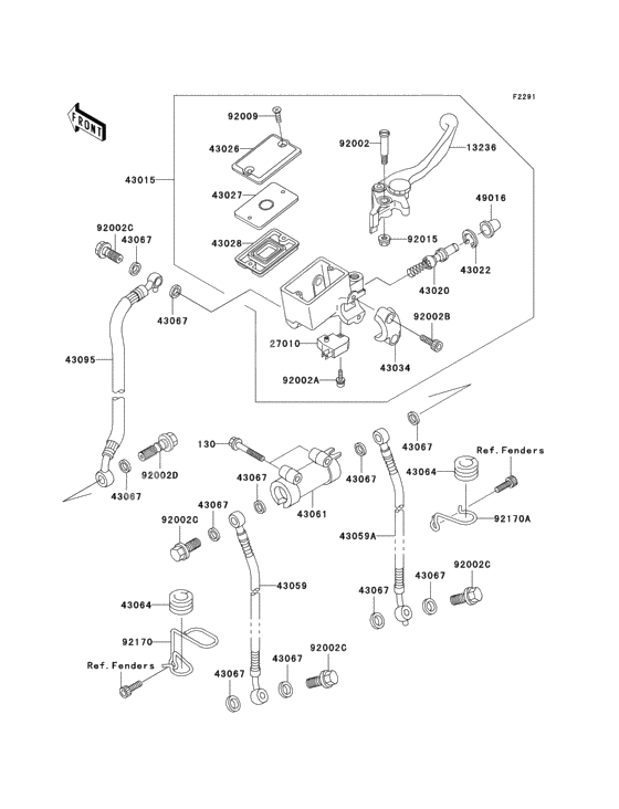 Front master cylinder