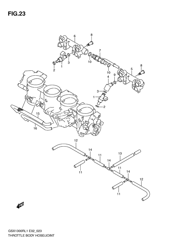 Throttle body hose/joint              

                  Gsx1300rl1 e51