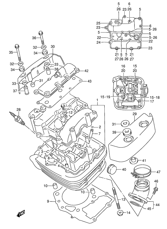 Cylinder head              

                  Front