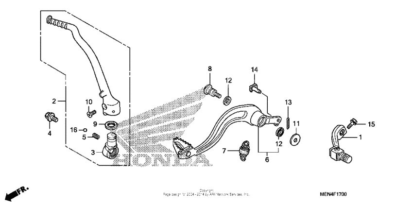 Pedal + kick starter arm