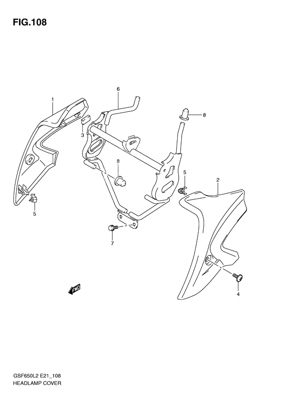 Headlamp cover front fender              

                  Gsf650ul2 e21