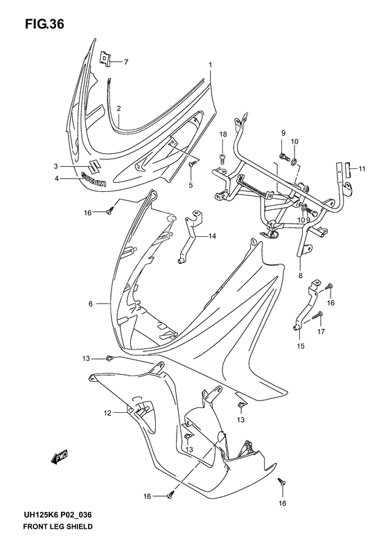 Front leg shield              

                  Model k2