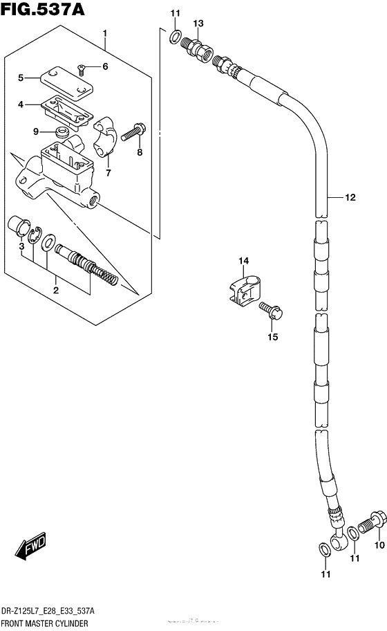 Передний тормозной цилиндр (Dr-Z125L E28)