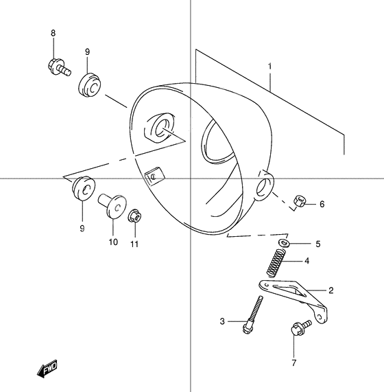 Headlamp housing              

                  With out cowling