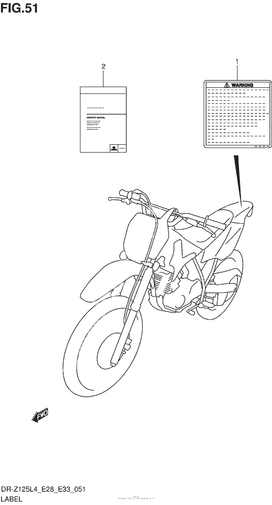 Информационные наклейки (Dr-Z125Ll4 E28)