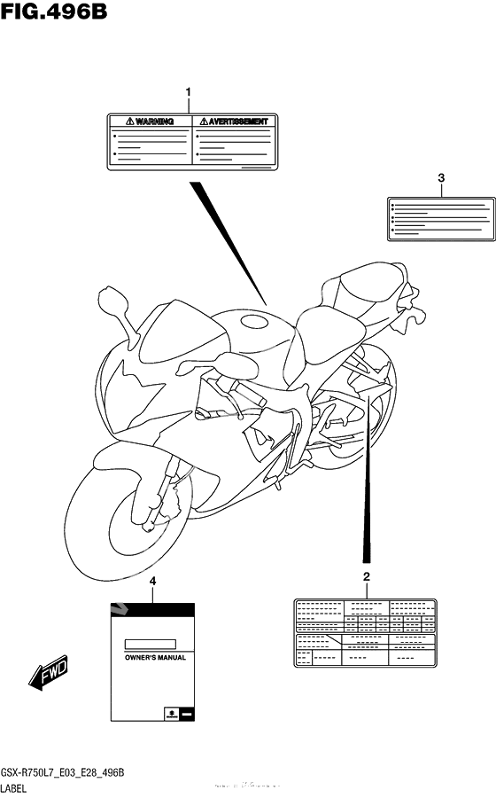 Информационные наклейки (Gsx-R750L7 E28)