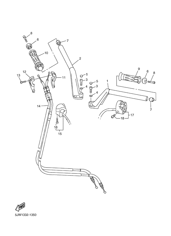 Steering handle. cable