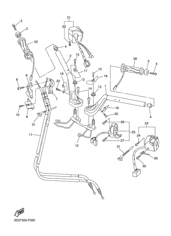 Steering handle & cable