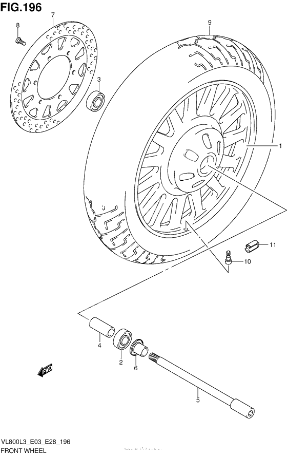 Переднее колесо (Vl800Cl3 E33)