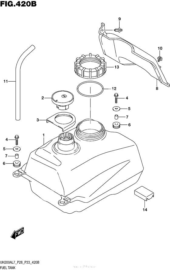 Топливный бак (Uh200Al7 P33)