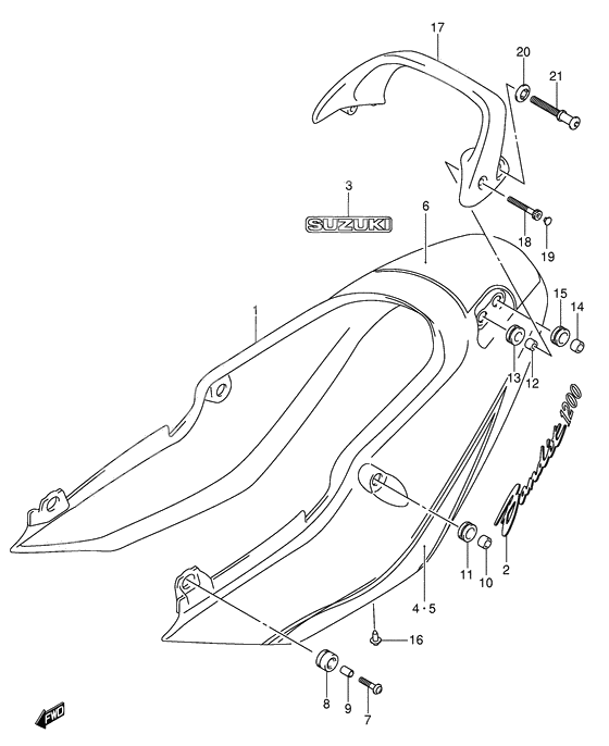 Seat tail cover              

                  Gsf1200zk4