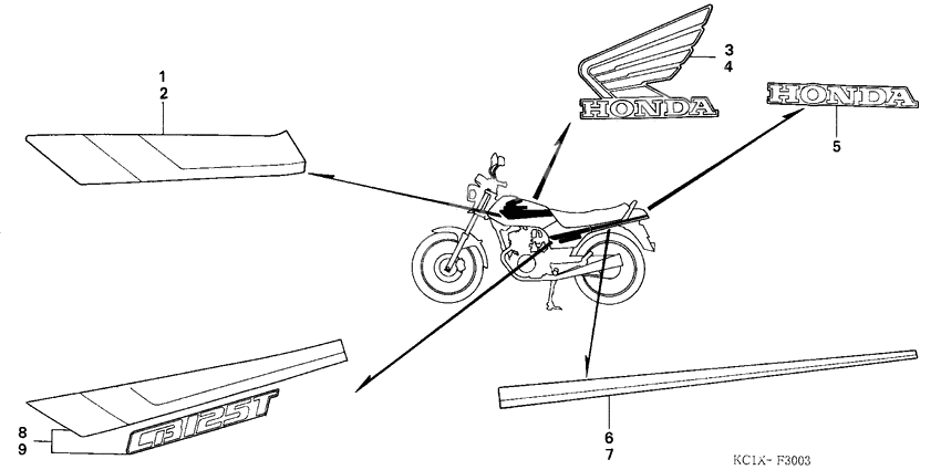 Stripe/emblem              

                  CB125TP