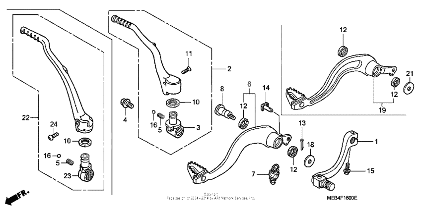 Pedal + kick starter arm