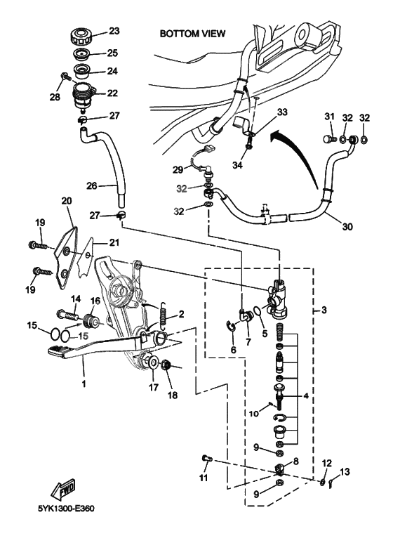 Rear master cylinder