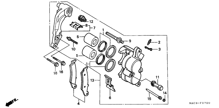 Front brake caliper