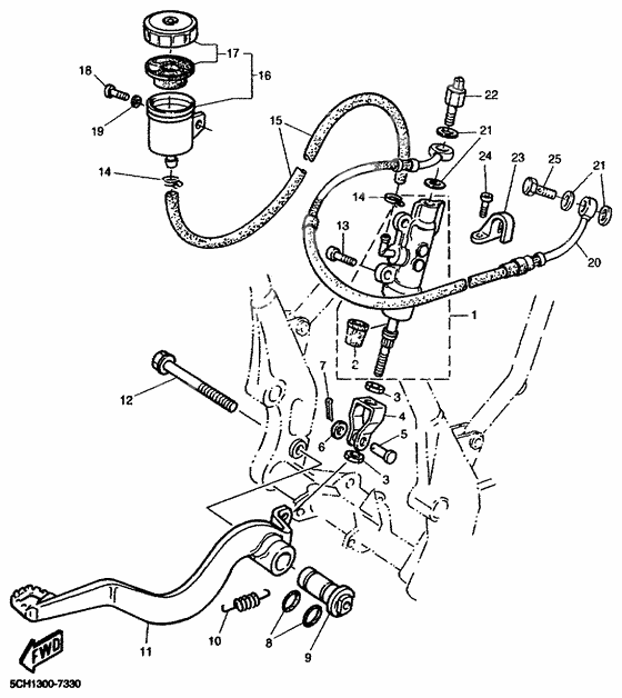 Rear master cylinder