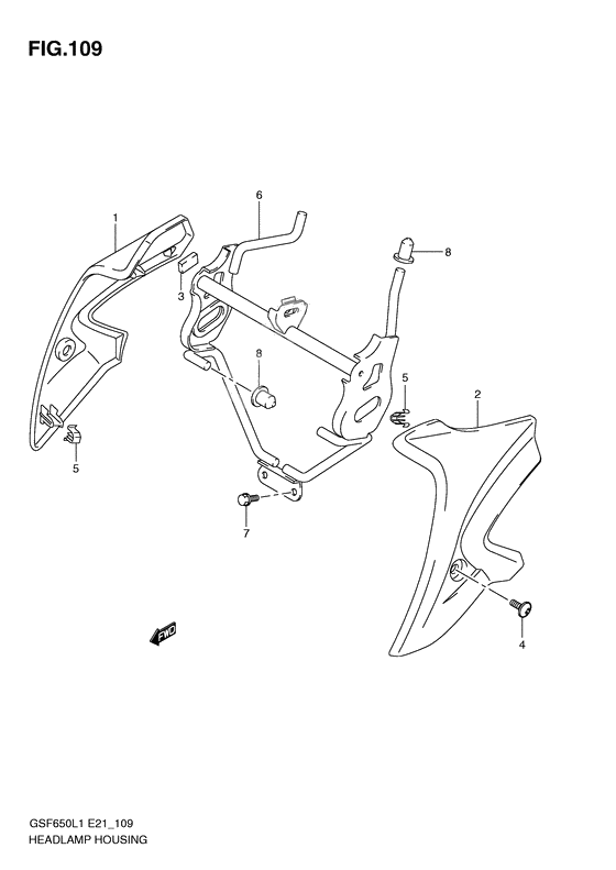 Headlamp cover front fender              

                  Gsf650al1 e21