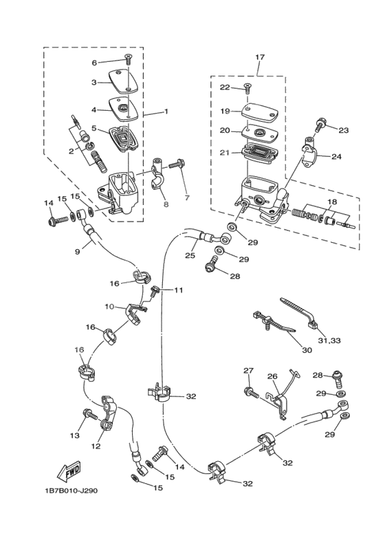 Front master cylinder