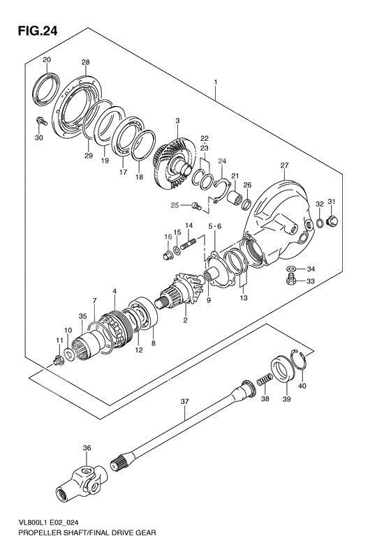 Propeller shaft - final drive gear